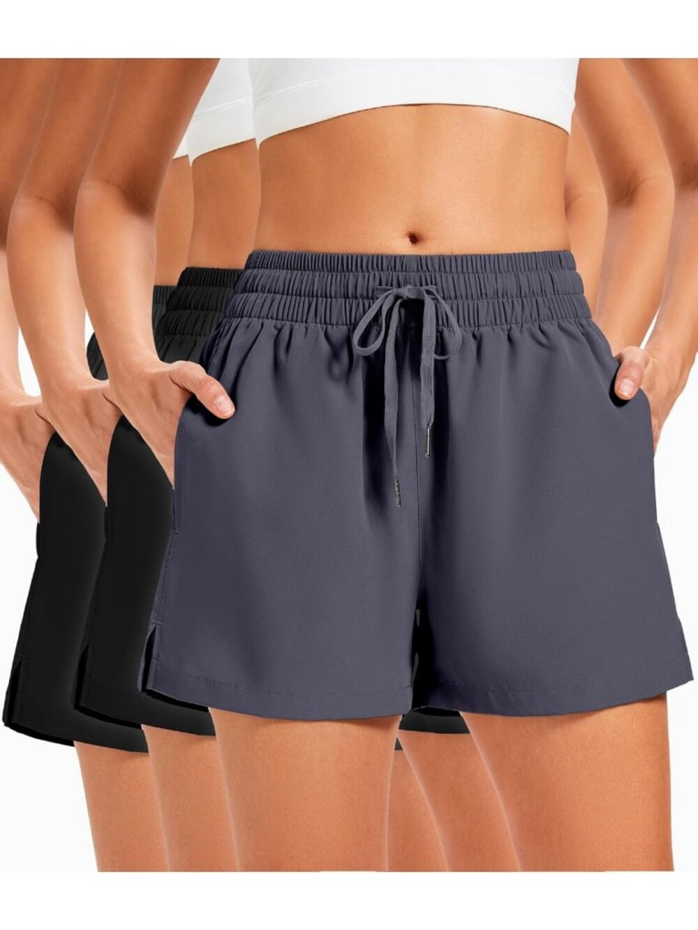 3-Pack Women's Lightweight Athletic Shorts - Quick Dry Running & Gym Shorts with